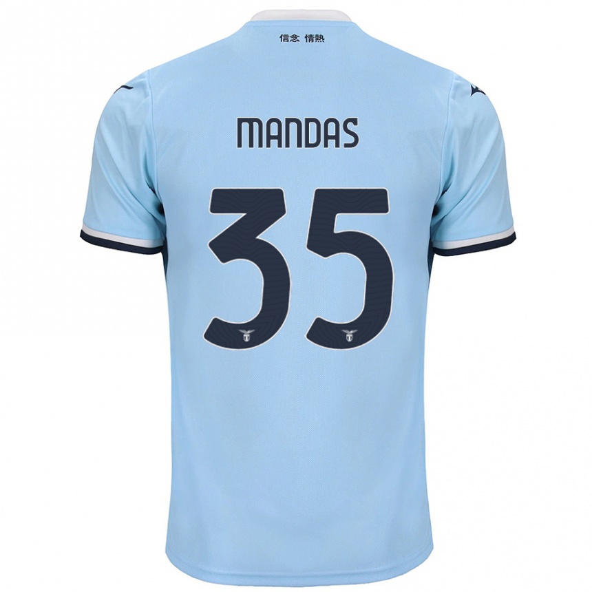 Niño Fútbol Camiseta Christos Mandas #35 Azul 1ª Equipación 2024/25 México