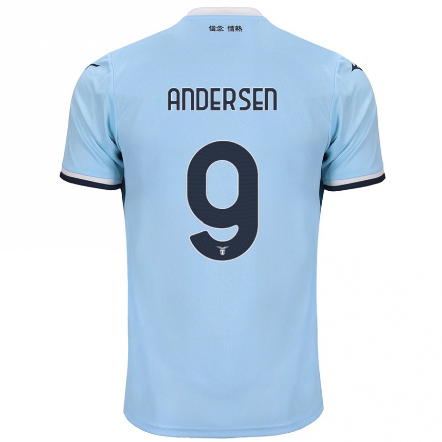 Niño Fútbol Camiseta Signe Holt Andersen #9 Azul 1ª Equipación 2024/25 México