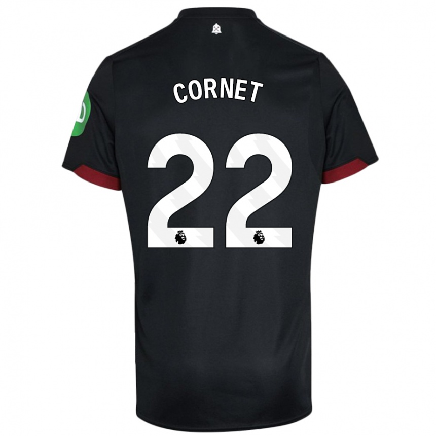 Niño Fútbol Camiseta Maxwel Cornet #22 Negro Blanco 2ª Equipación 2024/25 México