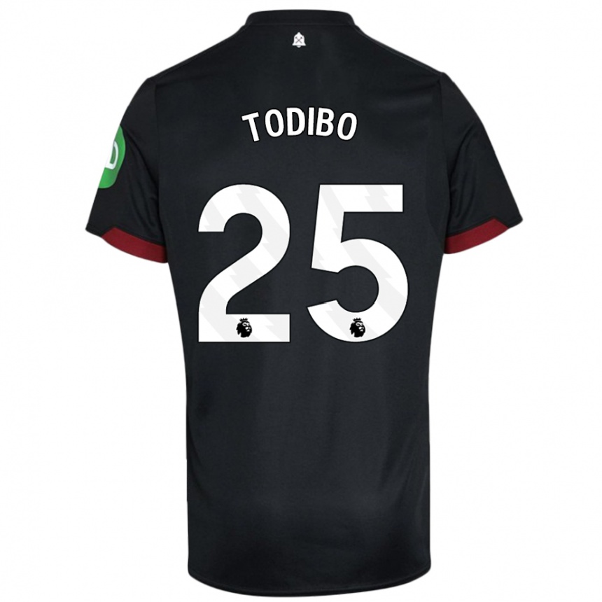 Niño Fútbol Camiseta Jean-Clair Todibo #25 Negro Blanco 2ª Equipación 2024/25 México