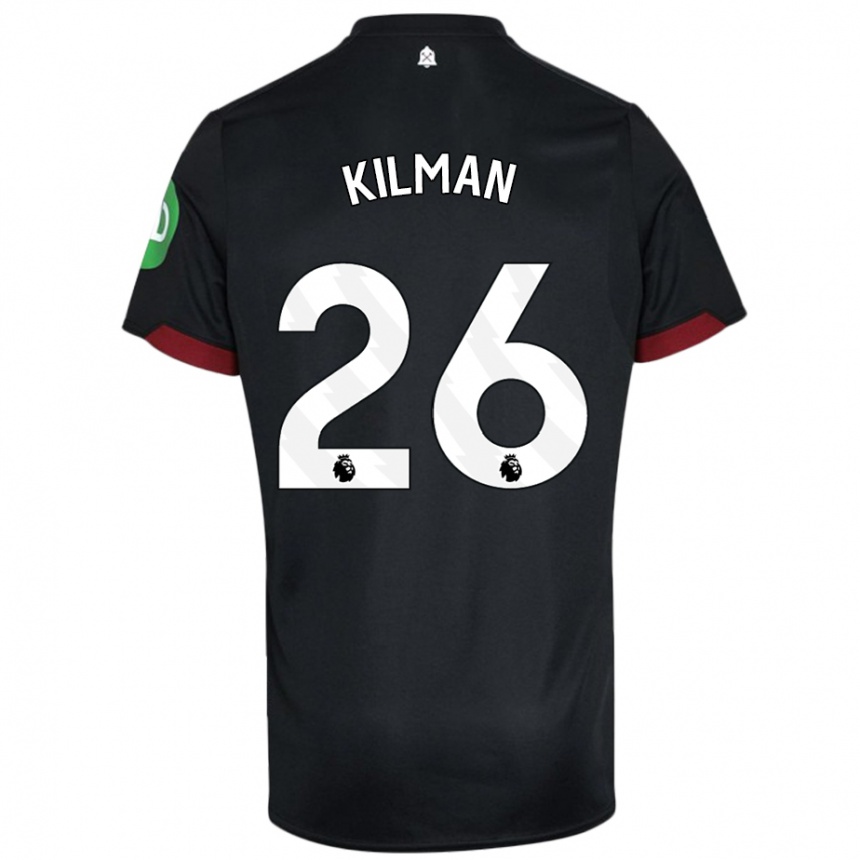 Niño Fútbol Camiseta Max Kilman #26 Negro Blanco 2ª Equipación 2024/25 México