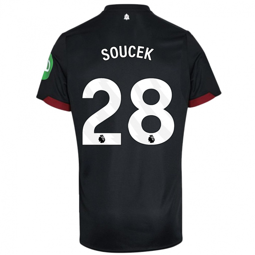 Niño Fútbol Camiseta Tomas Soucek #28 Negro Blanco 2ª Equipación 2024/25 México