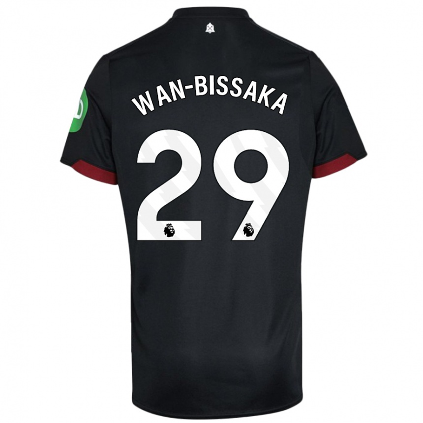 Niño Fútbol Camiseta Aaron Wan-Bissaka #29 Negro Blanco 2ª Equipación 2024/25 México