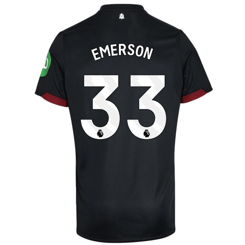 Niño Fútbol Camiseta Emerson Palmieri #33 Negro Blanco 2ª Equipación 2024/25 México