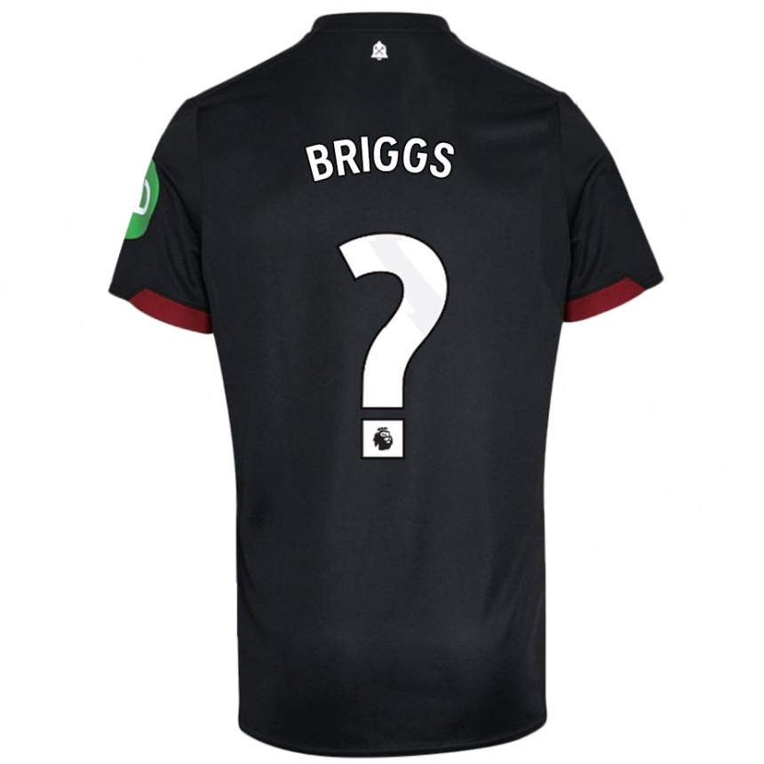 Niño Fútbol Camiseta Josh Briggs #0 Negro Blanco 2ª Equipación 2024/25 México