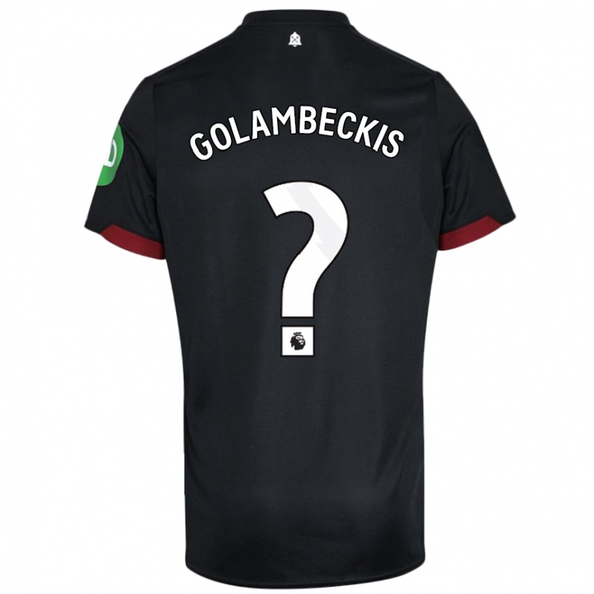 Niño Fútbol Camiseta Airidas Golambeckis #0 Negro Blanco 2ª Equipación 2024/25 México