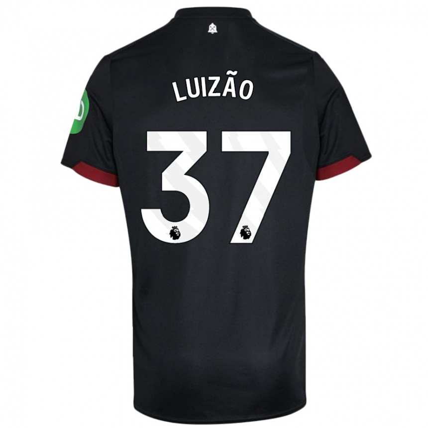 Niño Fútbol Camiseta Luizão #37 Negro Blanco 2ª Equipación 2024/25 México