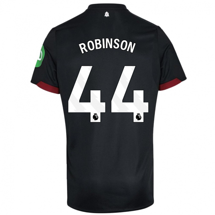 Niño Fútbol Camiseta Junior Robinson #44 Negro Blanco 2ª Equipación 2024/25 México