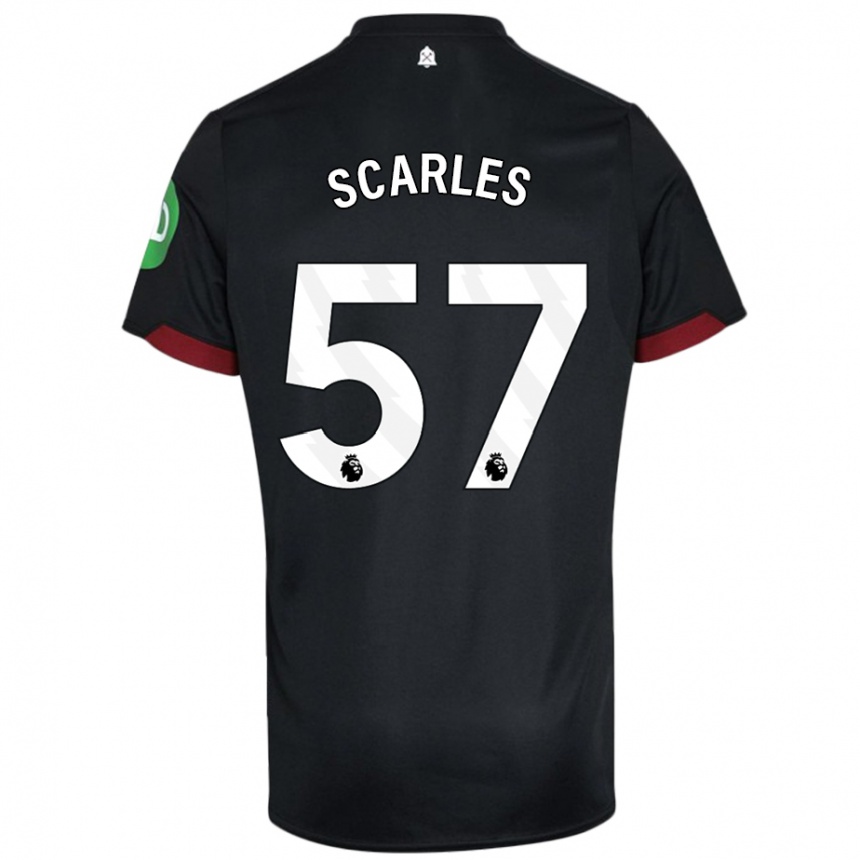 Niño Fútbol Camiseta Oliver Scarles #57 Negro Blanco 2ª Equipación 2024/25 México