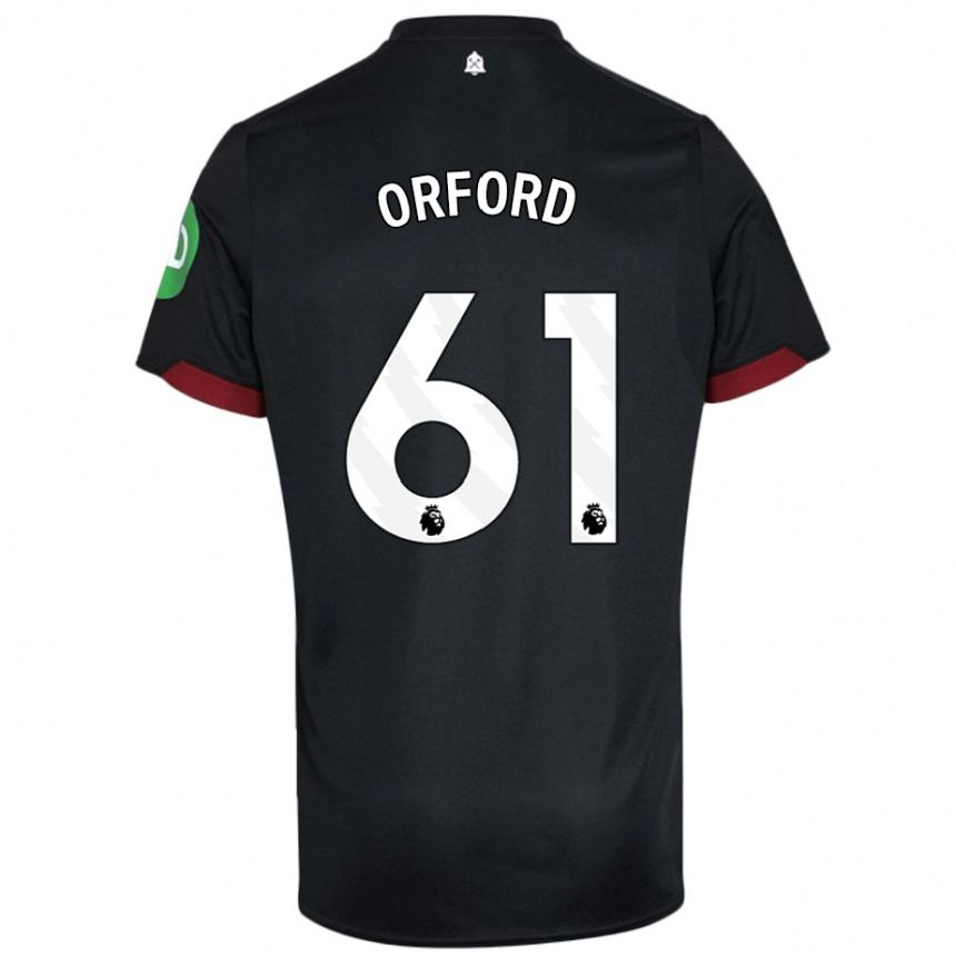 Niño Fútbol Camiseta Lewis Orford #61 Negro Blanco 2ª Equipación 2024/25 México