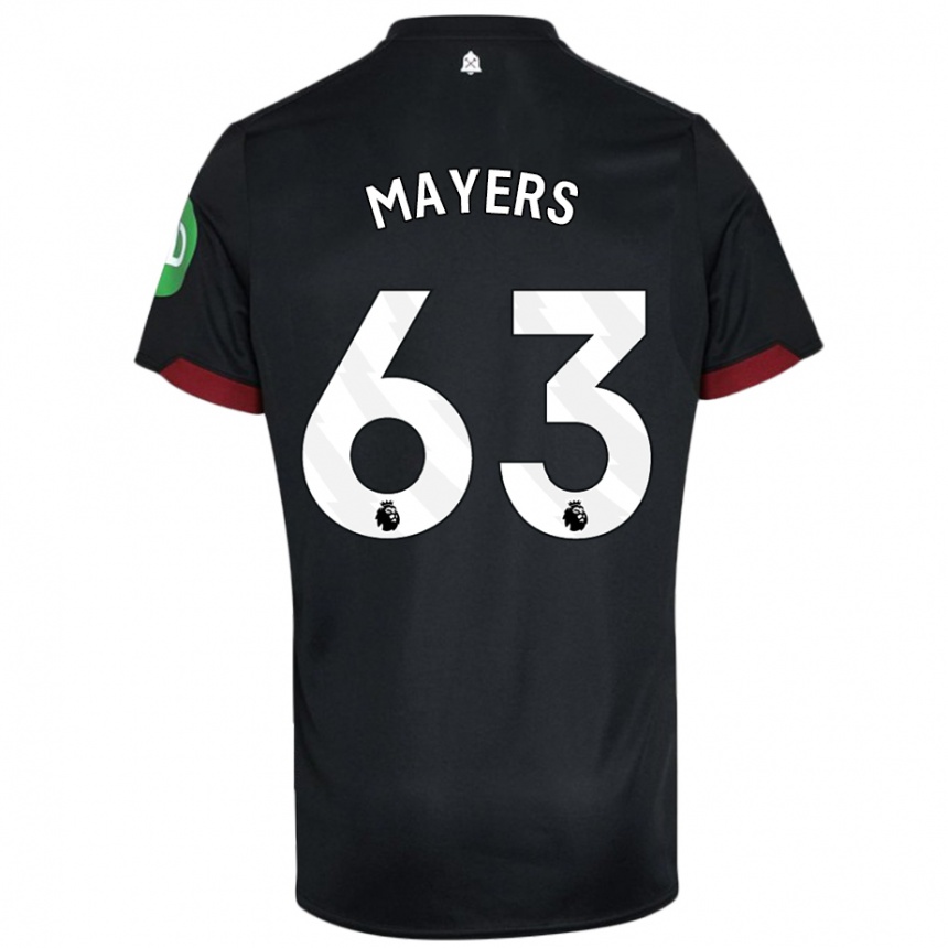 Niño Fútbol Camiseta Ezra Mayers #63 Negro Blanco 2ª Equipación 2024/25 México