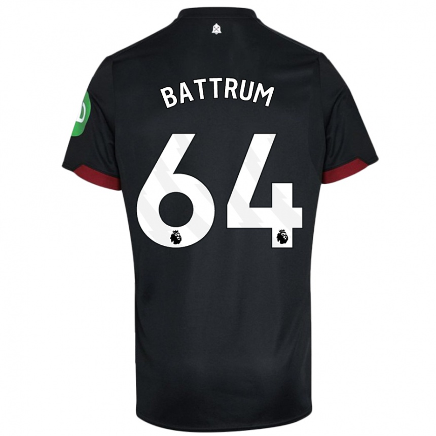 Niño Fútbol Camiseta Ryan Battrum #64 Negro Blanco 2ª Equipación 2024/25 México