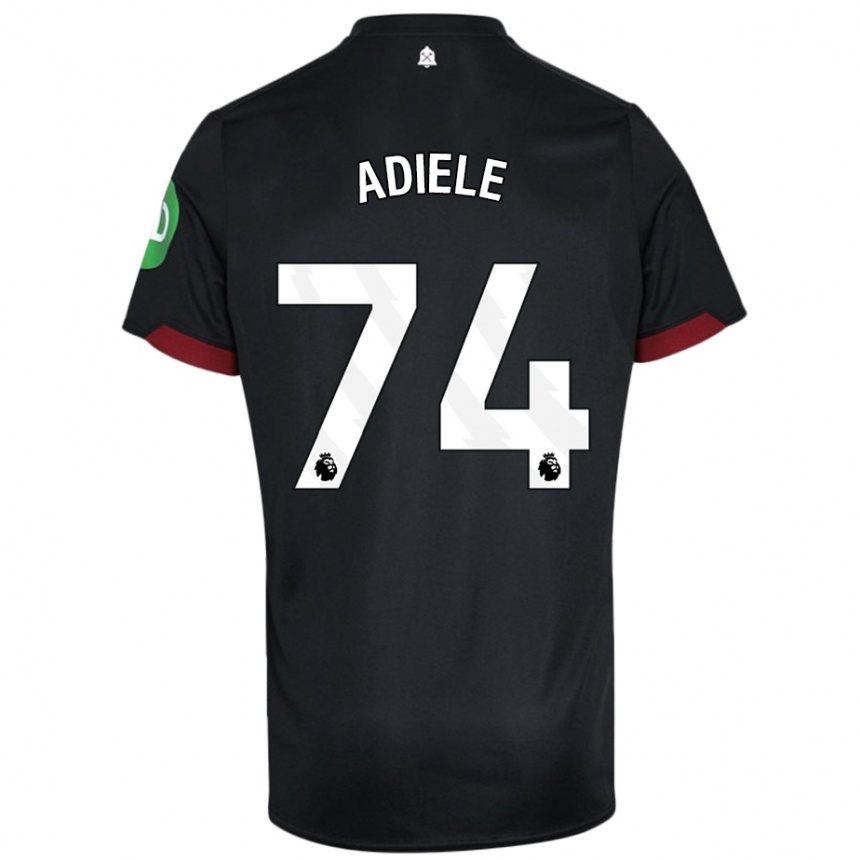 Niño Fútbol Camiseta Emeka Adiele #74 Negro Blanco 2ª Equipación 2024/25 México