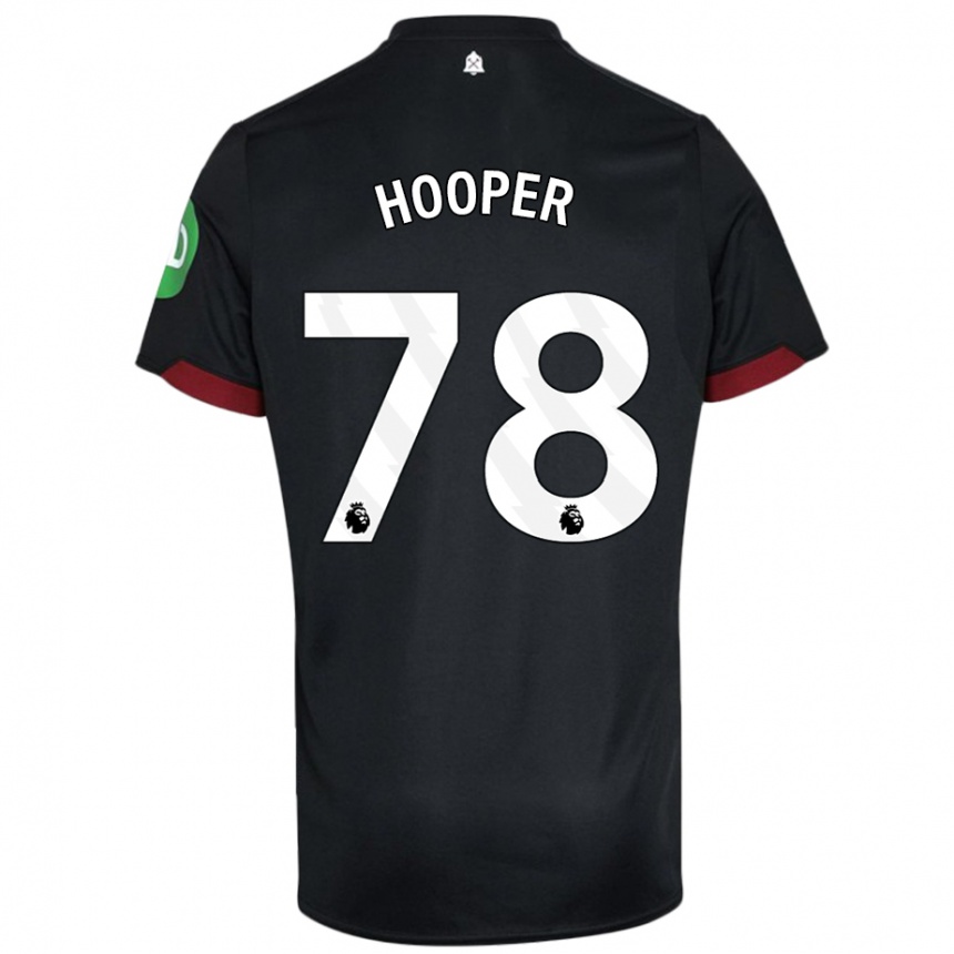 Niño Fútbol Camiseta Finley Hooper #78 Negro Blanco 2ª Equipación 2024/25 México