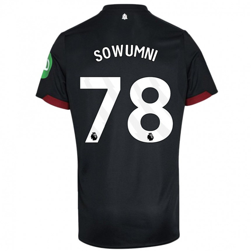 Niño Fútbol Camiseta Elisha Sowumni #78 Negro Blanco 2ª Equipación 2024/25 México