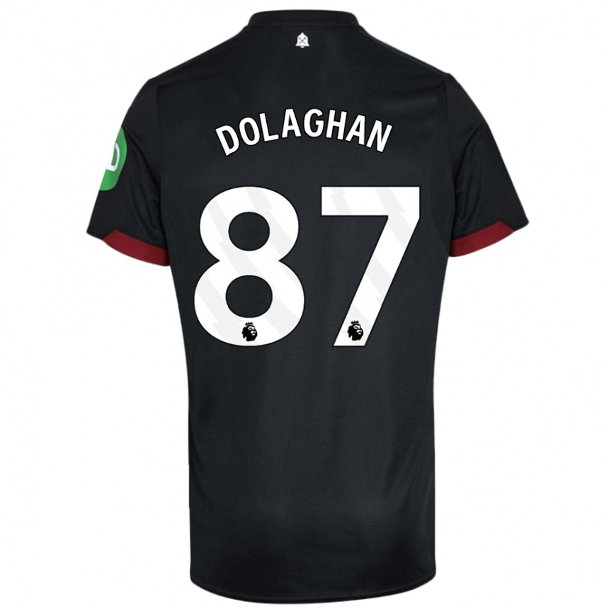 Niño Fútbol Camiseta Brad Dolaghan #87 Negro Blanco 2ª Equipación 2024/25 México