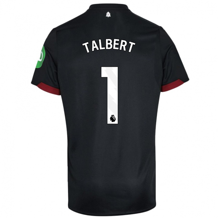 Niño Fútbol Camiseta Katelin Talbert #1 Negro Blanco 2ª Equipación 2024/25 México