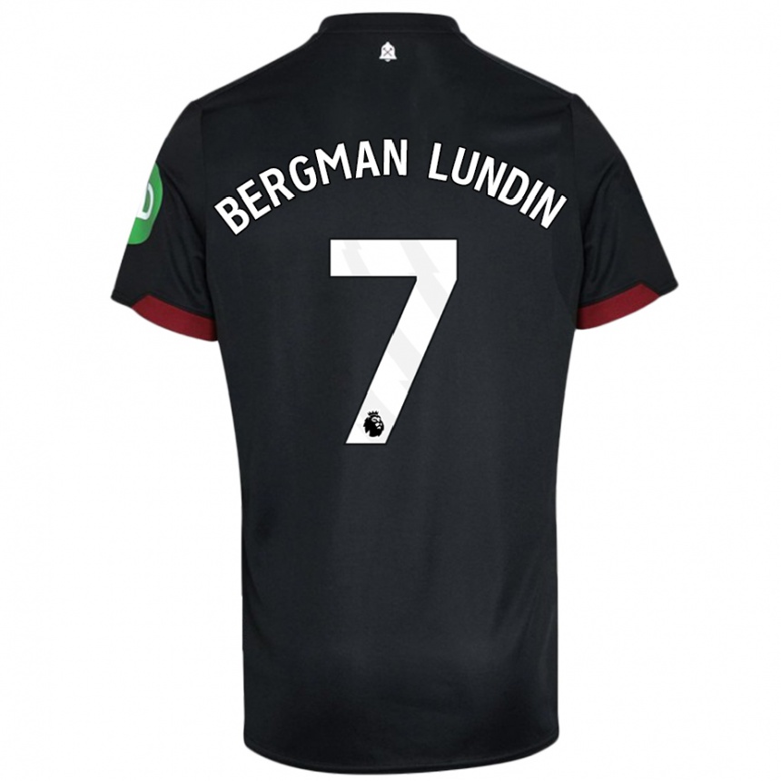 Niño Fútbol Camiseta Marika Bergman-Lundin #7 Negro Blanco 2ª Equipación 2024/25 México