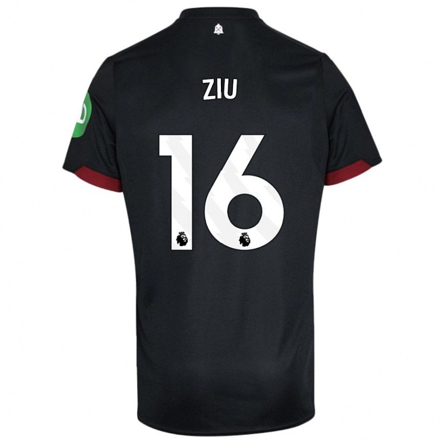 Niño Fútbol Camiseta Jessica Ziu #16 Negro Blanco 2ª Equipación 2024/25 México