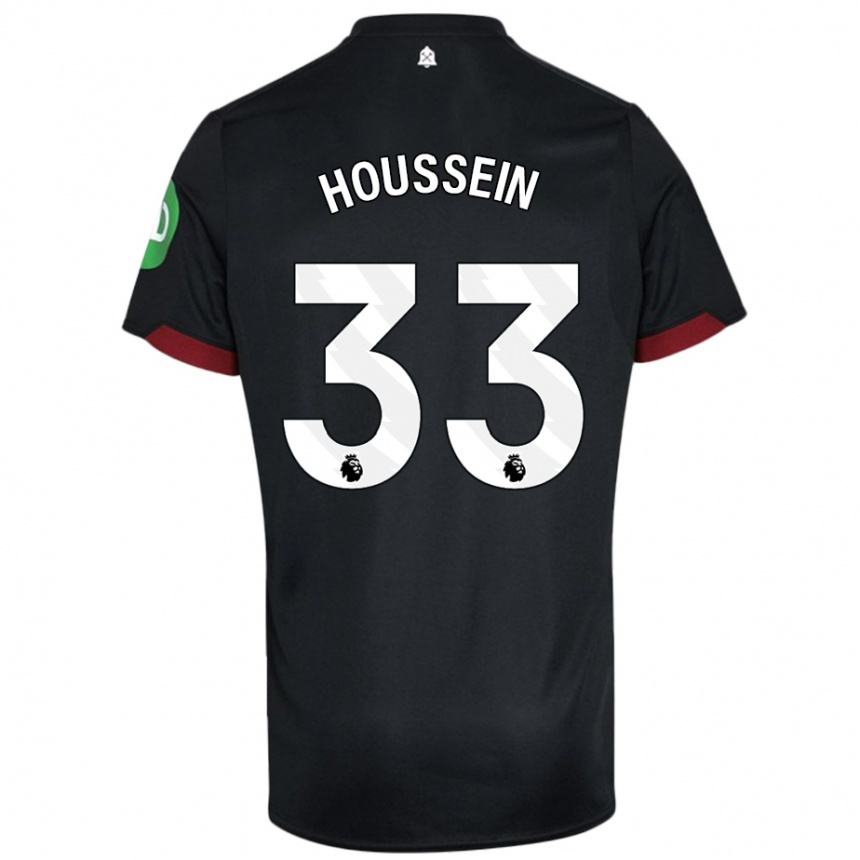 Niño Fútbol Camiseta Halle Houssein #33 Negro Blanco 2ª Equipación 2024/25 México