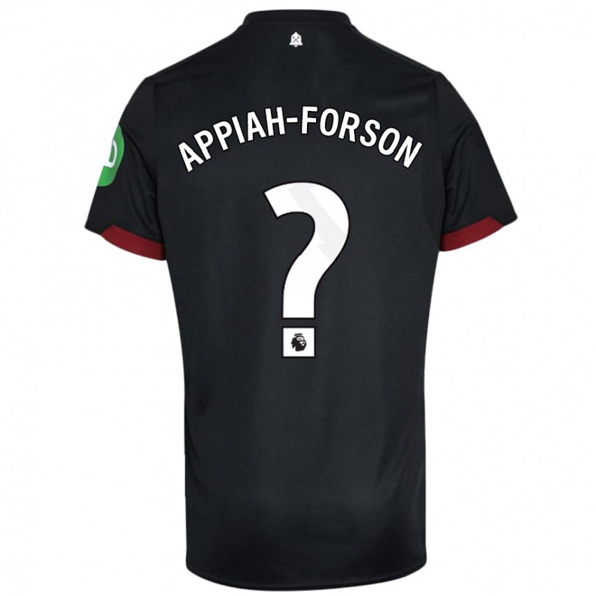 Niño Fútbol Camiseta Keenan Appiah-Forson #0 Negro Blanco 2ª Equipación 2024/25 México