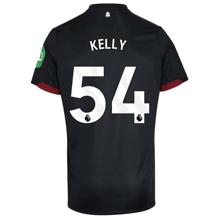 Niño Fútbol Camiseta Patrick Kelly #54 Negro Blanco 2ª Equipación 2024/25 México