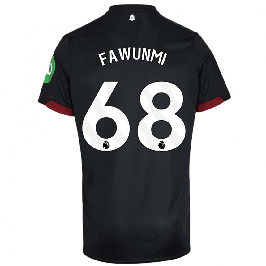 Niño Fútbol Camiseta Favour Fawunmi #68 Negro Blanco 2ª Equipación 2024/25 México