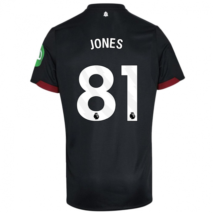 Niño Fútbol Camiseta Liam Jones #81 Negro Blanco 2ª Equipación 2024/25 México