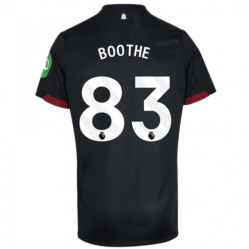 Niño Fútbol Camiseta Sebastian Boothe #83 Negro Blanco 2ª Equipación 2024/25 México