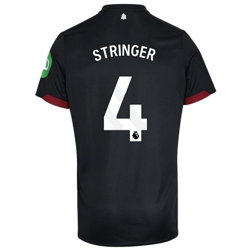 Niño Fútbol Camiseta Abbey Leigh Stringer #4 Negro Blanco 2ª Equipación 2024/25 México