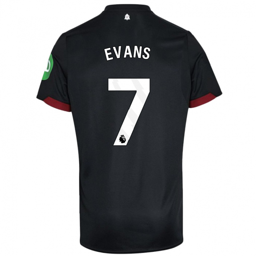 Niño Fútbol Camiseta Lisa Evans #7 Negro Blanco 2ª Equipación 2024/25 México