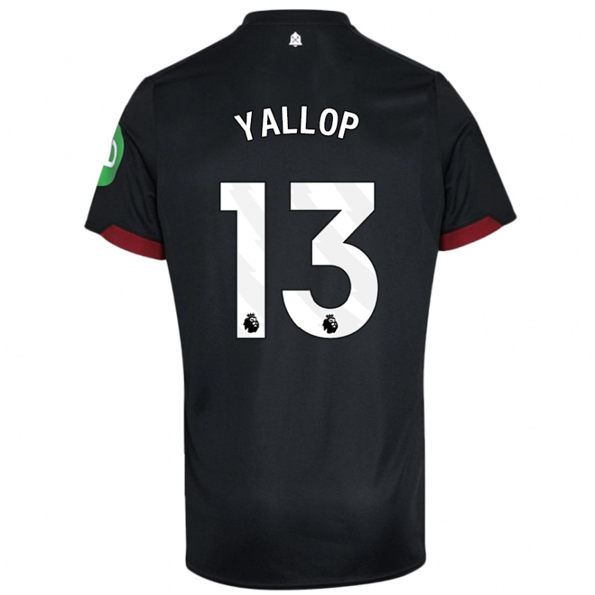 Niño Fútbol Camiseta Tameka Yallop #13 Negro Blanco 2ª Equipación 2024/25 México