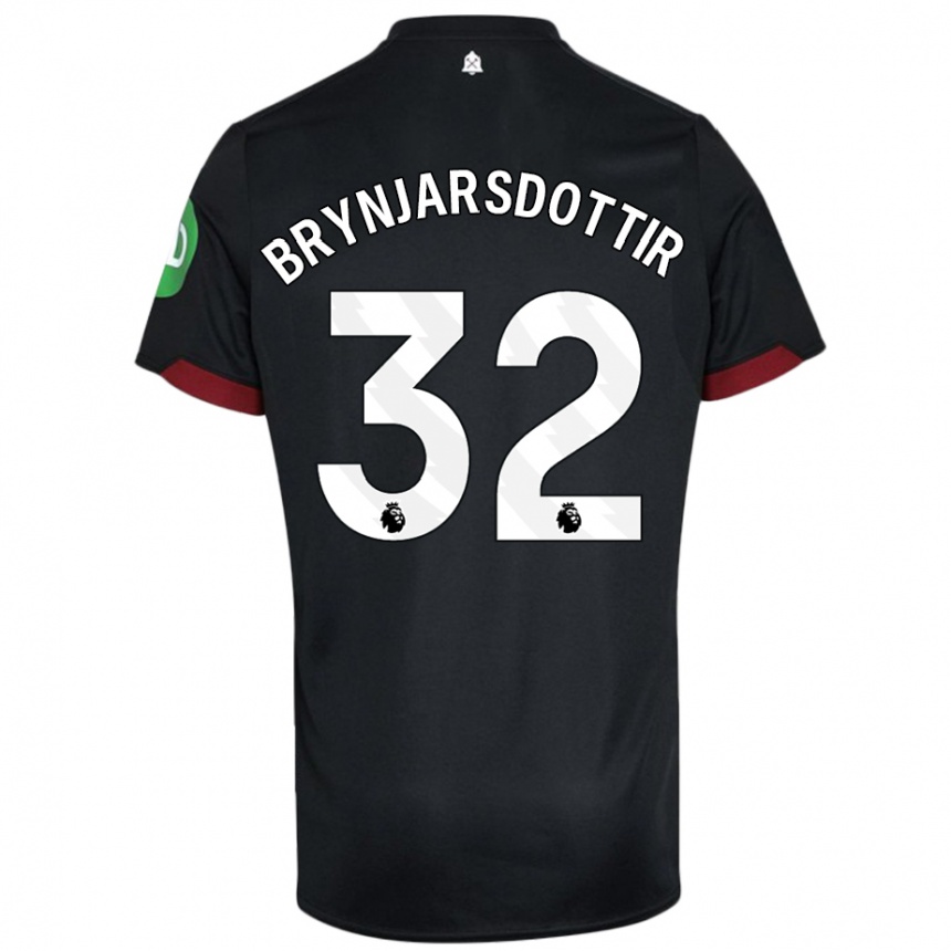 Niño Fútbol Camiseta Dagny Brynjarsdottir #32 Negro Blanco 2ª Equipación 2024/25 México