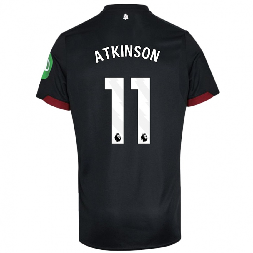 Niño Fútbol Camiseta Izzy Atkinson #11 Negro Blanco 2ª Equipación 2024/25 México