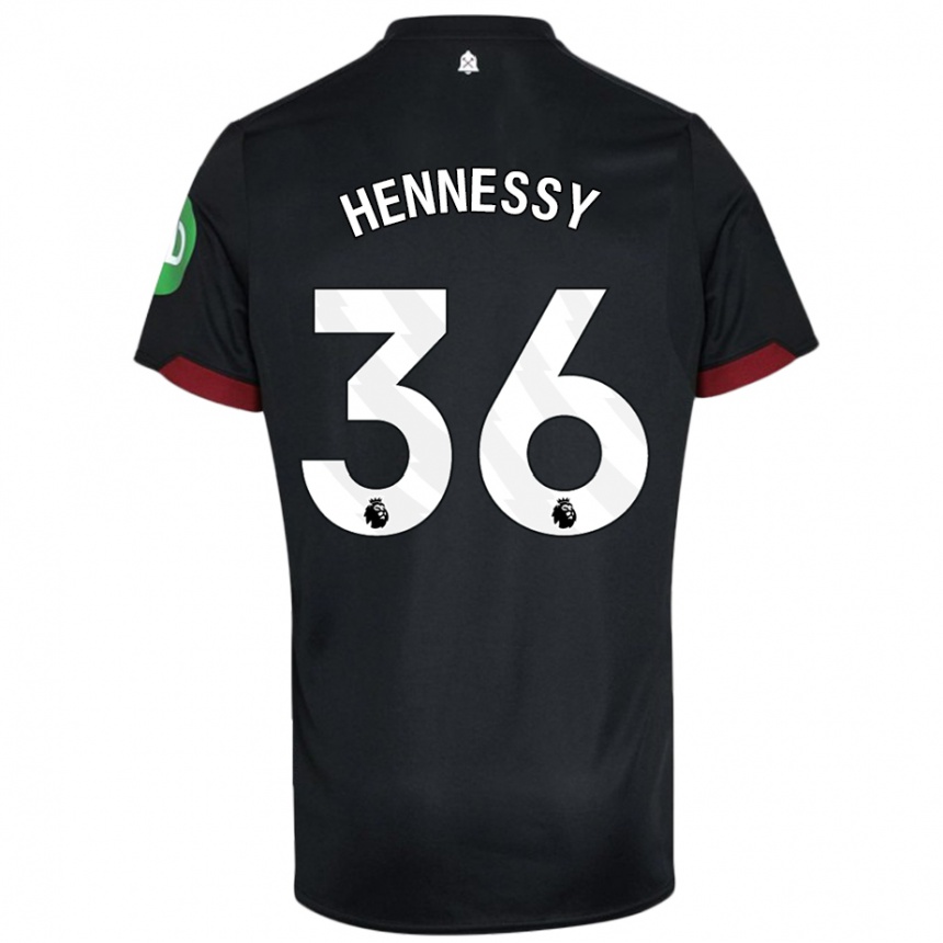 Niño Fútbol Camiseta Alexandra Hennessy #36 Negro Blanco 2ª Equipación 2024/25 México