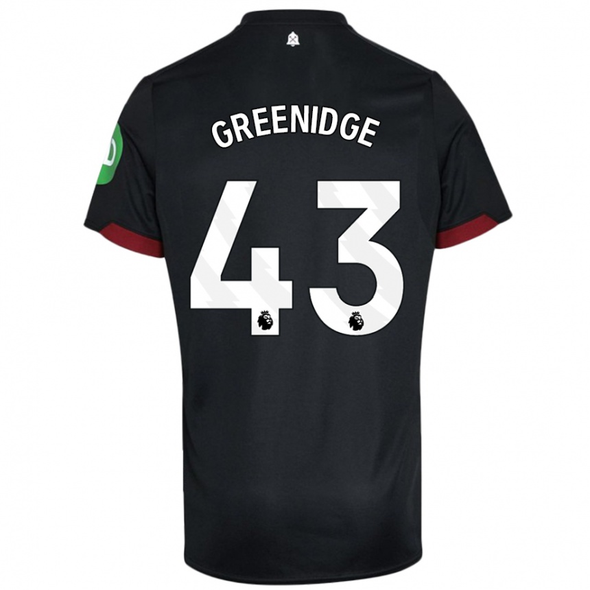 Niño Fútbol Camiseta Will Greenidge #43 Negro Blanco 2ª Equipación 2024/25 México