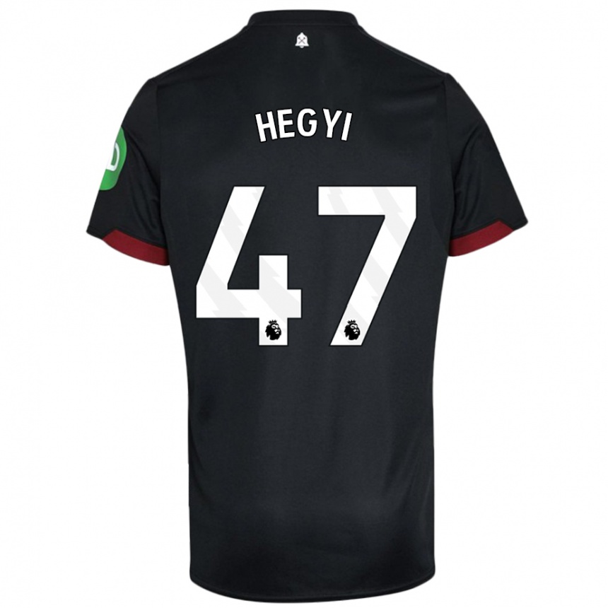 Niño Fútbol Camiseta Krisztian Hegyi #47 Negro Blanco 2ª Equipación 2024/25 México