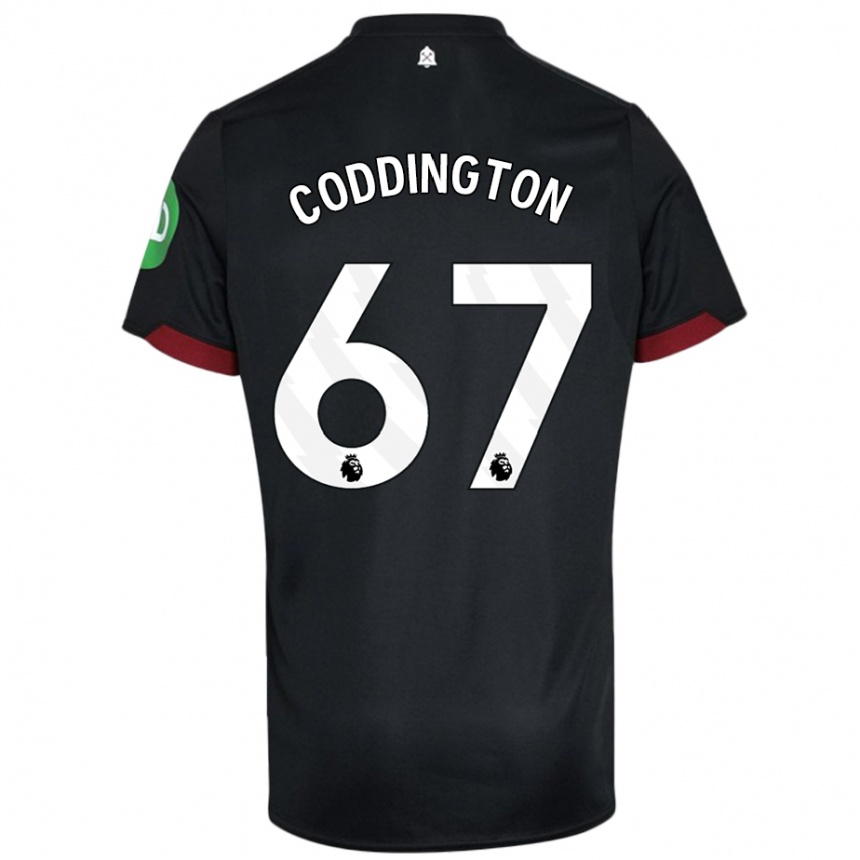 Niño Fútbol Camiseta Remy Coddington #67 Negro Blanco 2ª Equipación 2024/25 México