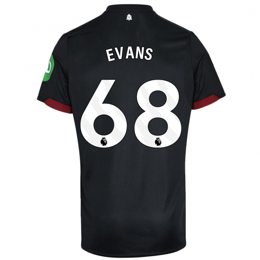 Niño Fútbol Camiseta Isaac Evans #68 Negro Blanco 2ª Equipación 2024/25 México