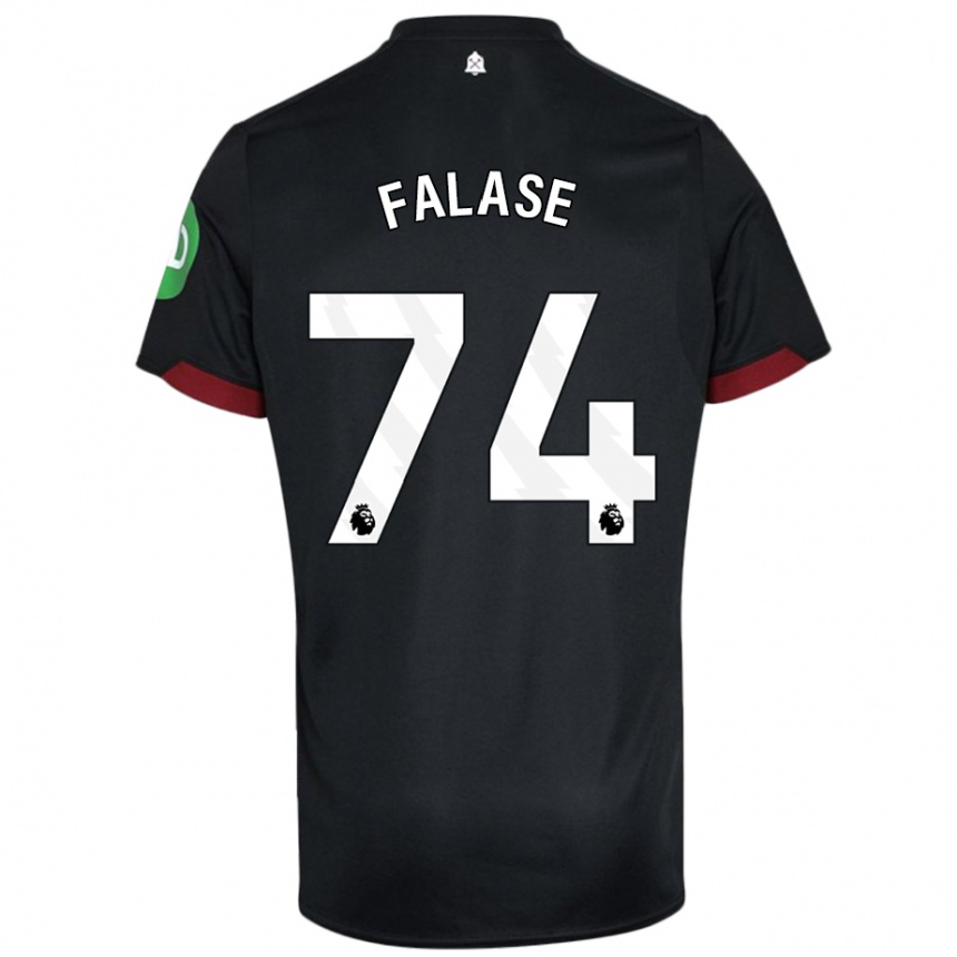 Niño Fútbol Camiseta Asher Falase #74 Negro Blanco 2ª Equipación 2024/25 México