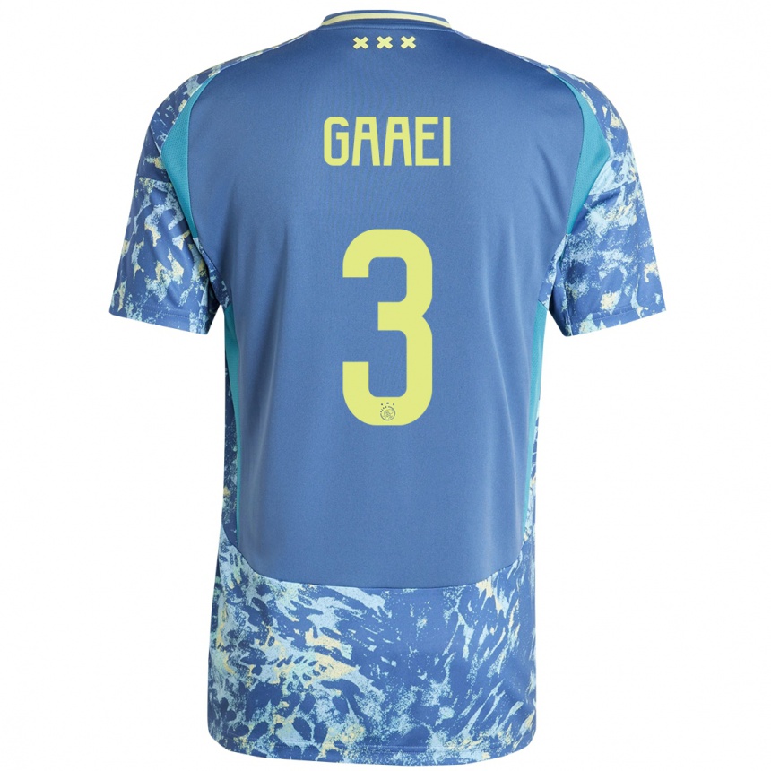 Niño Fútbol Camiseta Anton Gaaei #3 Gris Azul Amarillo 2ª Equipación 2024/25 México