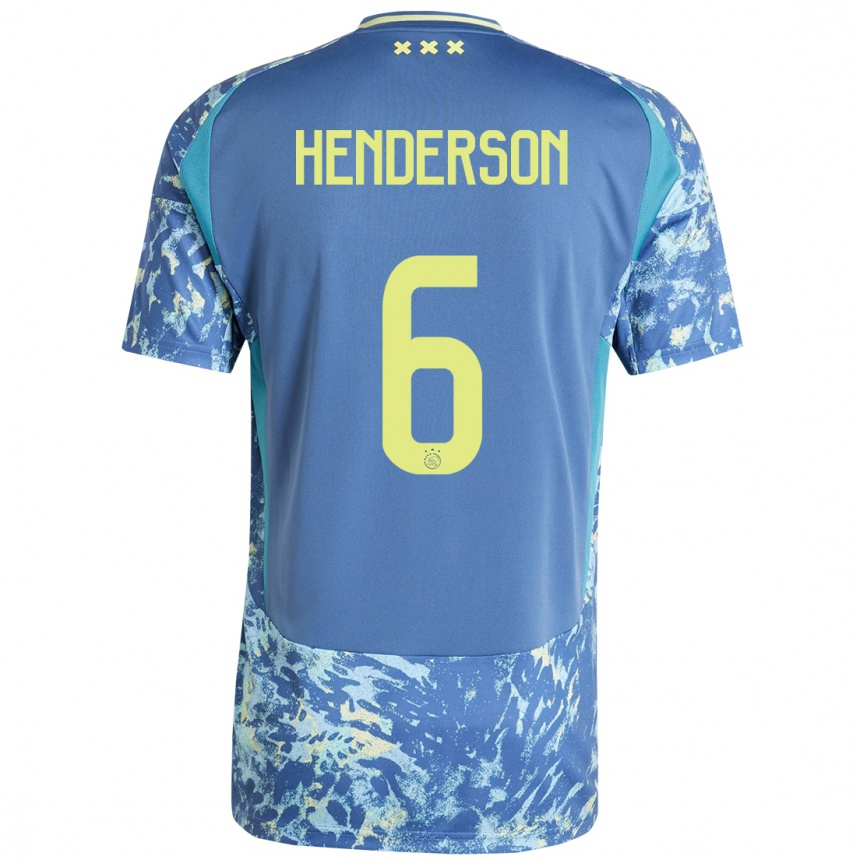 Niño Fútbol Camiseta Jordan Henderson #6 Gris Azul Amarillo 2ª Equipación 2024/25 México