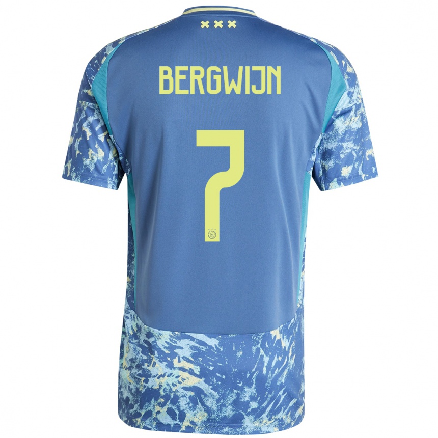 Niño Fútbol Camiseta Steven Bergwijn #7 Gris Azul Amarillo 2ª Equipación 2024/25 México