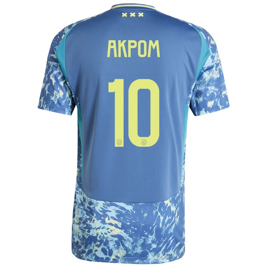 Niño Fútbol Camiseta Chuba Akpom #10 Gris Azul Amarillo 2ª Equipación 2024/25 México