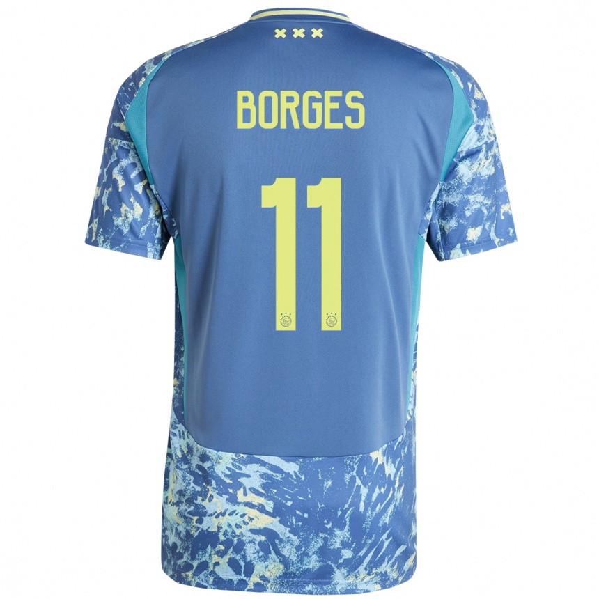 Niño Fútbol Camiseta Carlos Forbs #11 Gris Azul Amarillo 2ª Equipación 2024/25 México