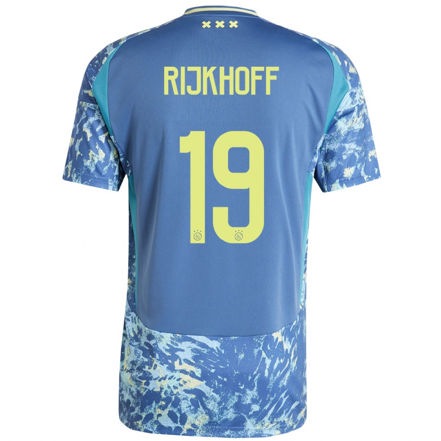 Niño Fútbol Camiseta Julian Rijkhoff #19 Gris Azul Amarillo 2ª Equipación 2024/25 México