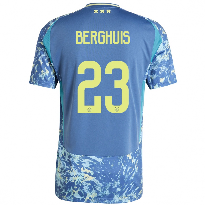 Niño Fútbol Camiseta Steven Berghuis #23 Gris Azul Amarillo 2ª Equipación 2024/25 México