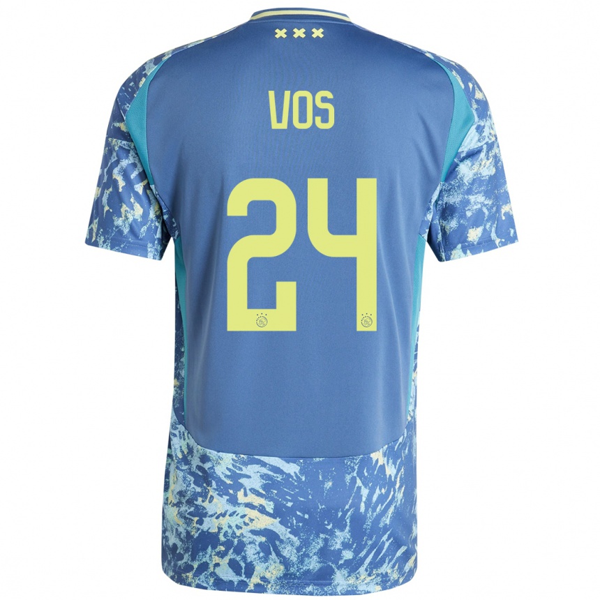 Niño Fútbol Camiseta Silvano Vos #24 Gris Azul Amarillo 2ª Equipación 2024/25 México