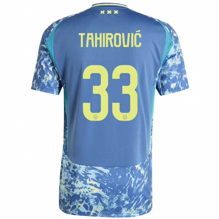 Niño Fútbol Camiseta Benjamin Tahirovic #33 Gris Azul Amarillo 2ª Equipación 2024/25 México