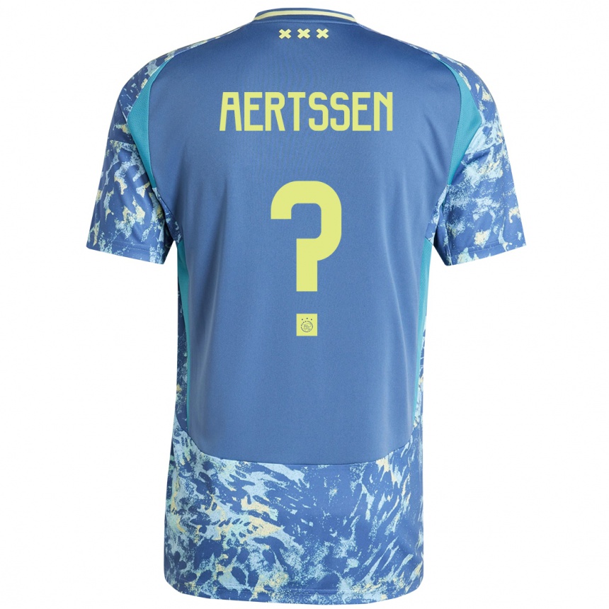 Niño Fútbol Camiseta Olivier Aertssen #0 Gris Azul Amarillo 2ª Equipación 2024/25 México